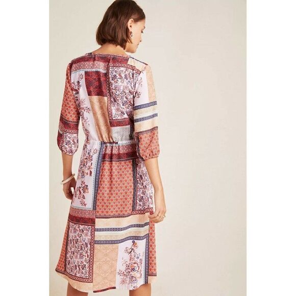 NWT ANTHROPOLOGIE X ALDOMARTINS Sz M SERENITY PATCHWORK SHIRT DRESS - Picture 2 of 3